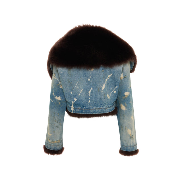 Distressed Cropped Denim Jacket