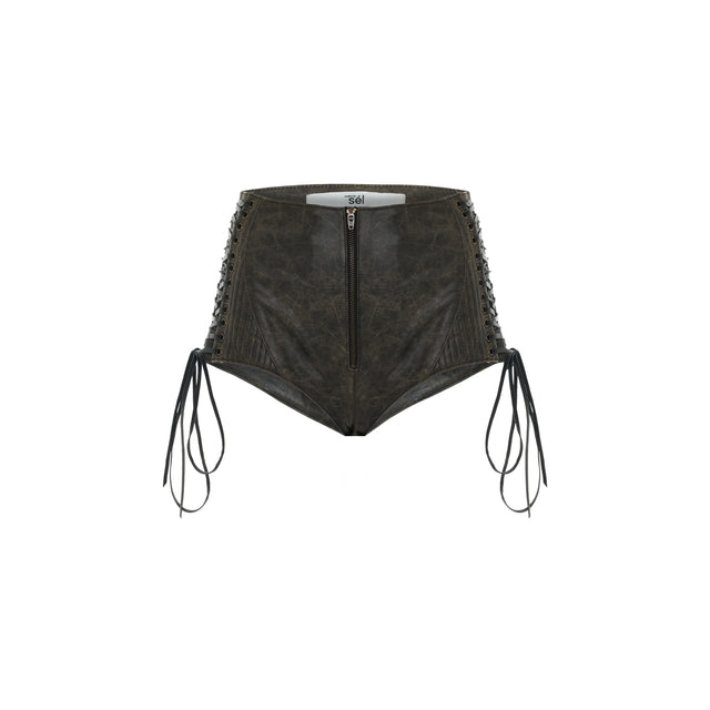 Leather Extra Mini Shorts