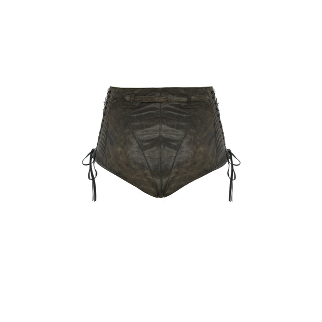 Leather Extra Mini Shorts