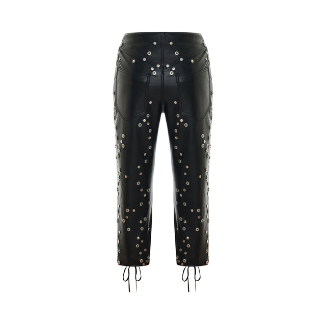 Studded Leather Capri Pants
