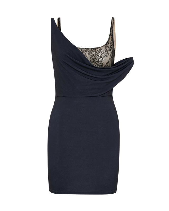 Reverie Off-Shoulder Mini Dress with Lace Detail