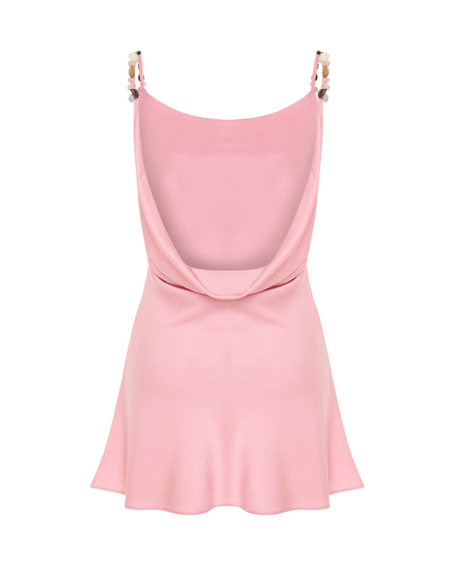 Silky Mini Dress With Stone Embellishment Cleopatra Dress