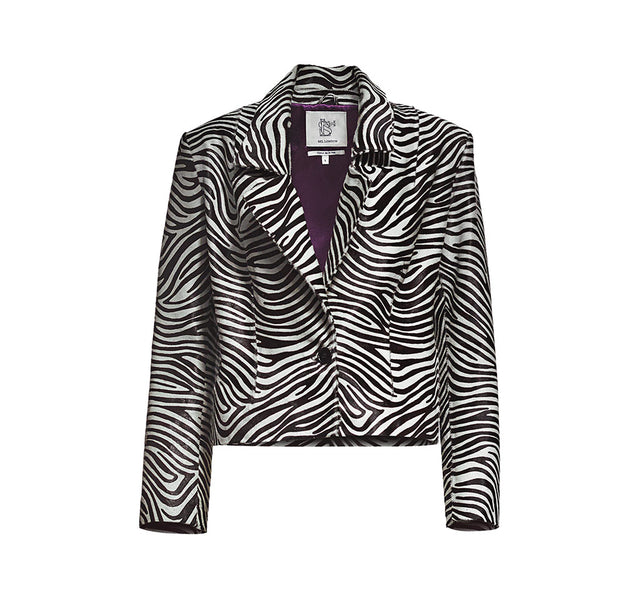 Zebra Print Pony Hair Blazer Jacket