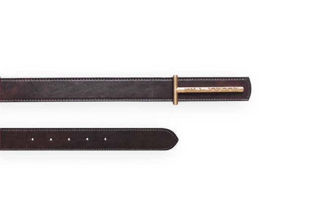 Brown Leather Belt Bag Set